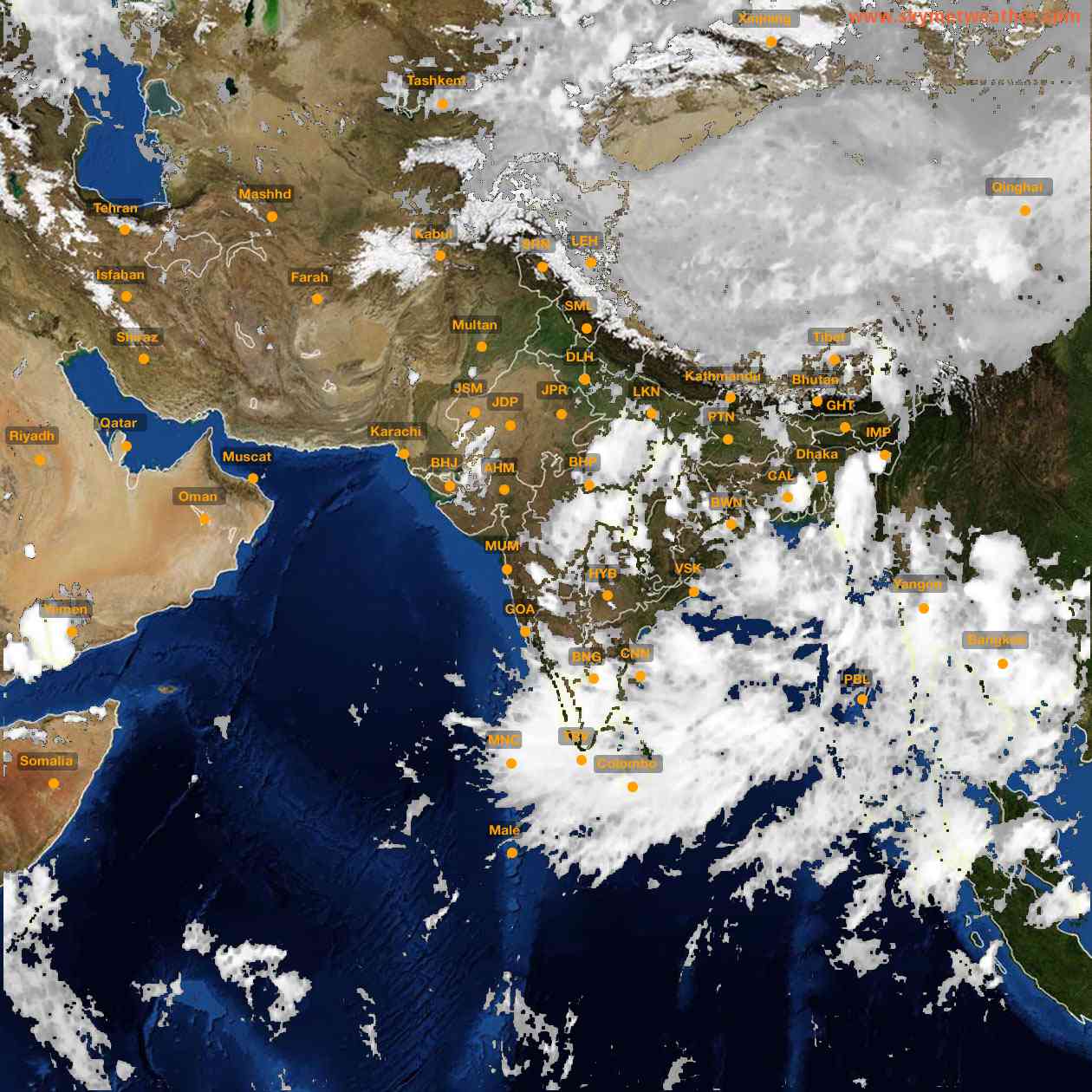 Latest INSAT Weather Satellite Image of India - Infrared Map - 20:00 IST on 20 September 2026