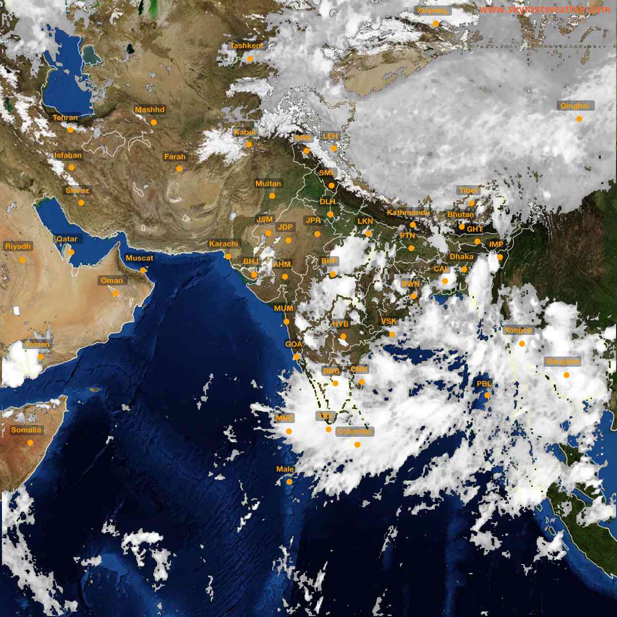 Latest INSAT Weather Satellite Image of India - Infrared Map - 21:00 IST on 20 September 2026