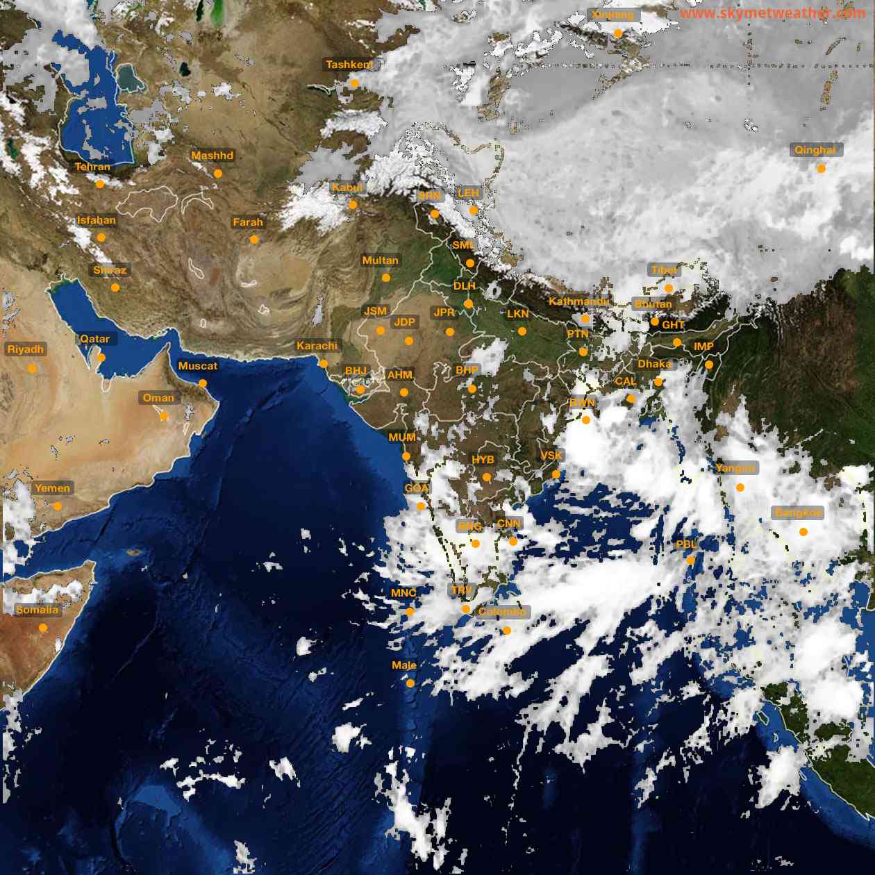 Latest INSAT Weather Satellite Image of India - Infrared Map - 03:00 IST on 21 September 2026