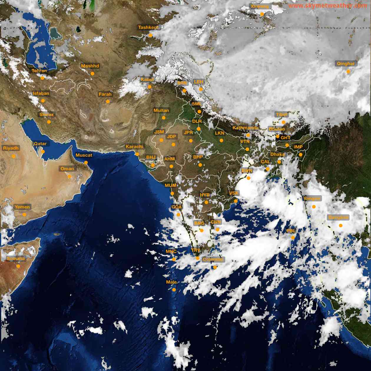 Latest INSAT Weather Satellite Image of India - Infrared Map - 04:00 IST on 21 September 2026