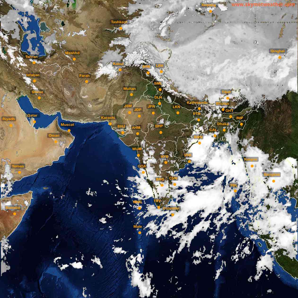 Latest INSAT Weather Satellite Image of India - Infrared Map - 05:00 IST on 21 September 2026