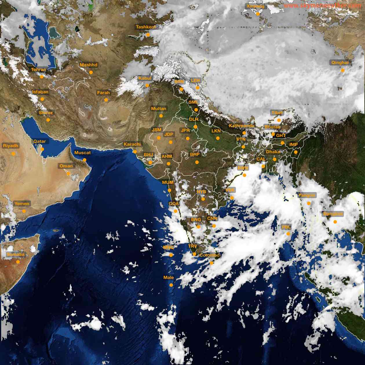 Latest INSAT Weather Satellite Image of India - Infrared Map - 06:00 IST on 21 September 2026