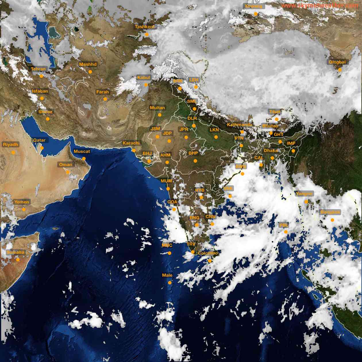 Latest INSAT Weather Satellite Image of India - Infrared Map - 07:00 IST on 21 September 2026