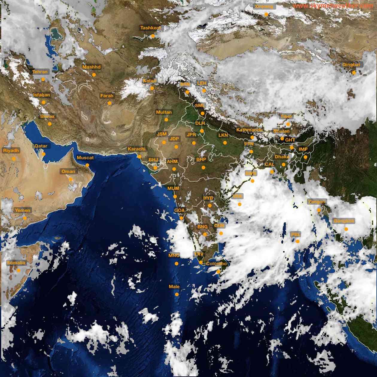 Latest INSAT Weather Satellite Image of India - Infrared Map - 09:00 IST on 21 September 2026
