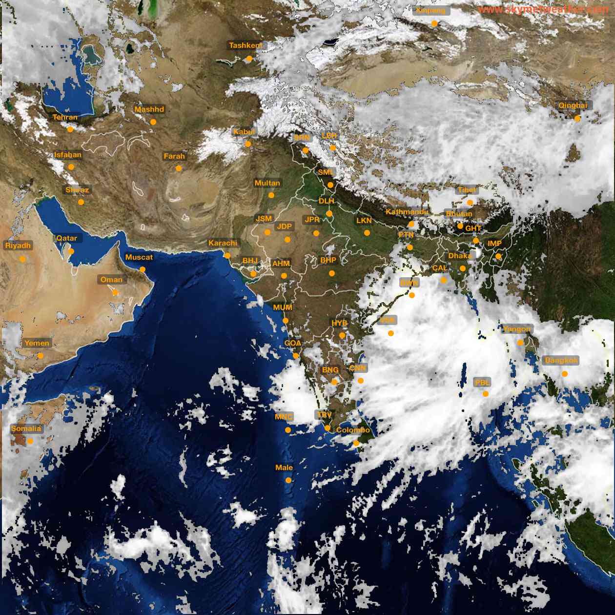 Latest INSAT Weather Satellite Image of India - Infrared Map - 10:00 IST on 21 September 2026