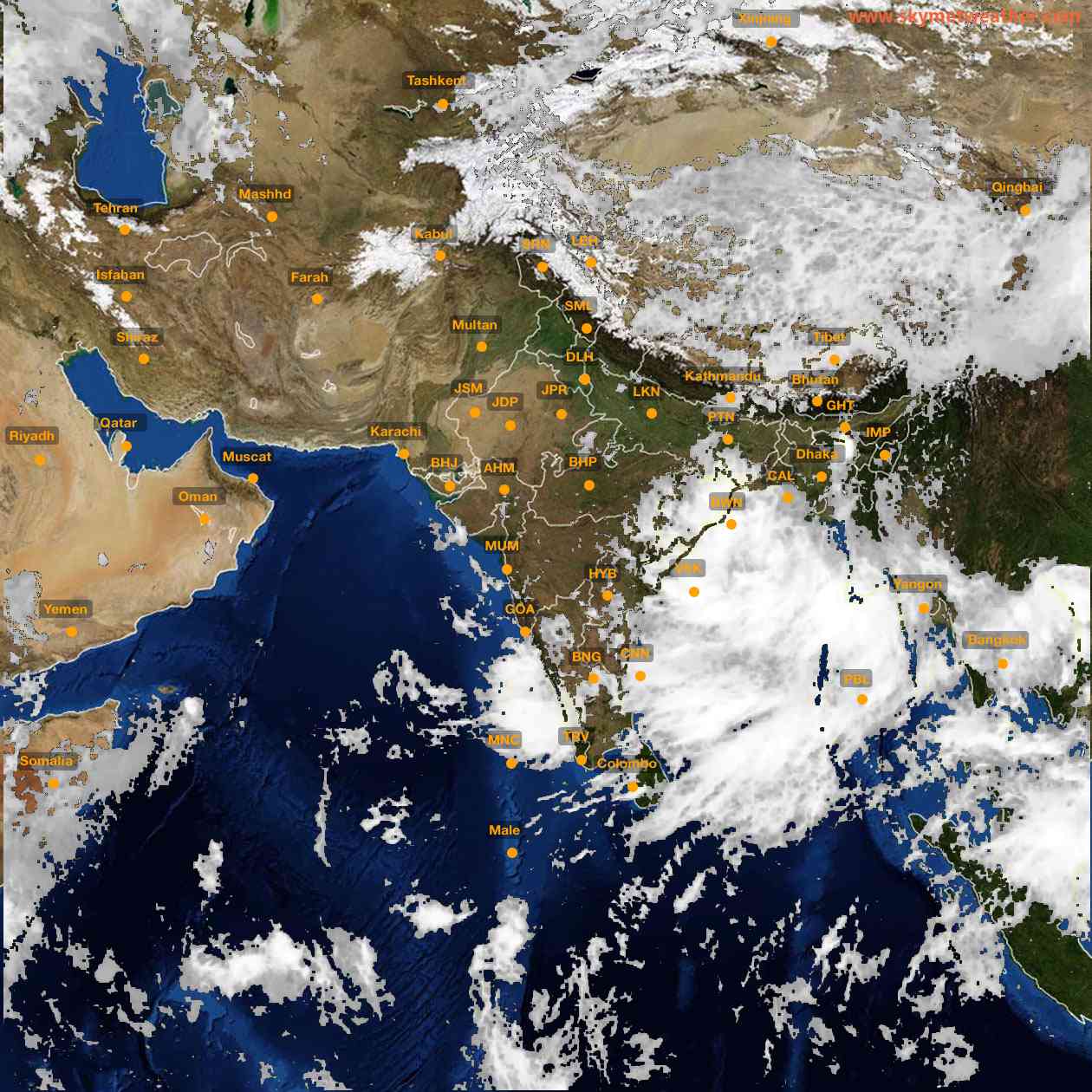 Latest INSAT Weather Satellite Image of India - Infrared Map - 11:00 IST on 21 September 2026