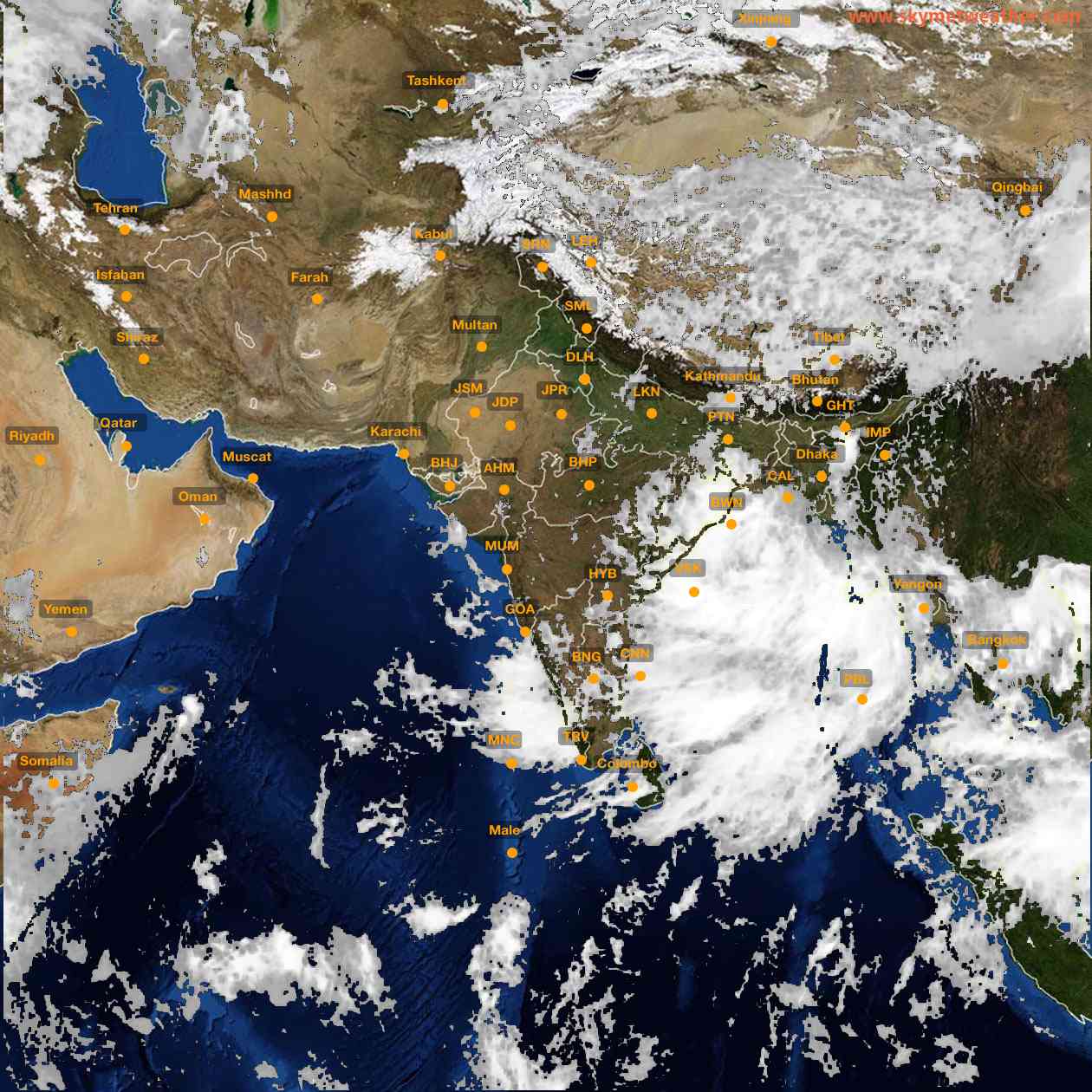 Latest INSAT Weather Satellite Image of India - Infrared Map - 12:00 IST on 21 September 2026