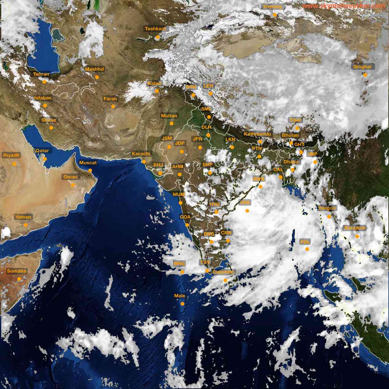 Latest INSAT Weather Satellite Image of India - Infrared Map - 16:00 IST on 21 September 2026