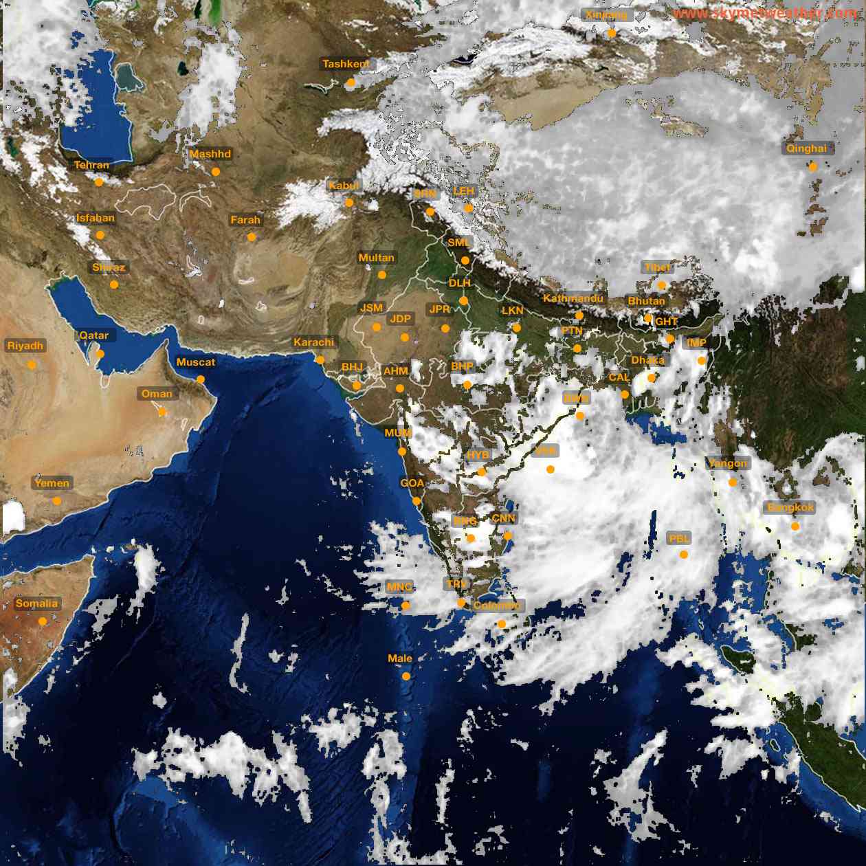 Latest INSAT Weather Satellite Image of India - Infrared Map - 17:00 IST on 21 September 2026
