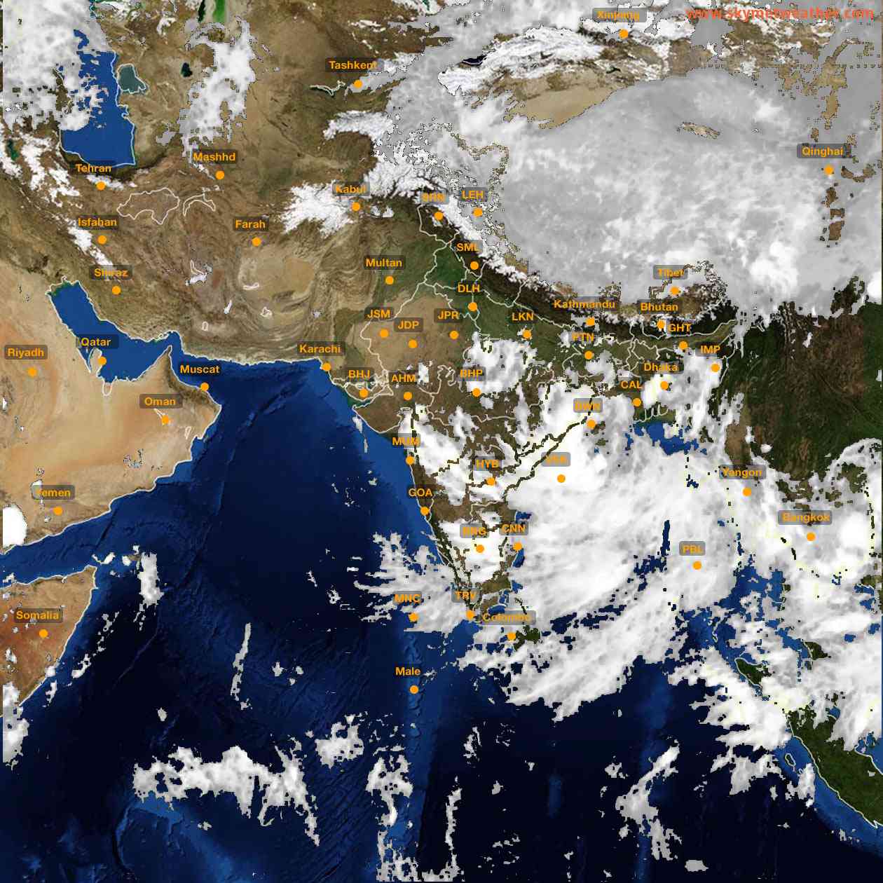 Latest INSAT Weather Satellite Image of India - Infrared Map - 18:00 IST on 21 September 2026