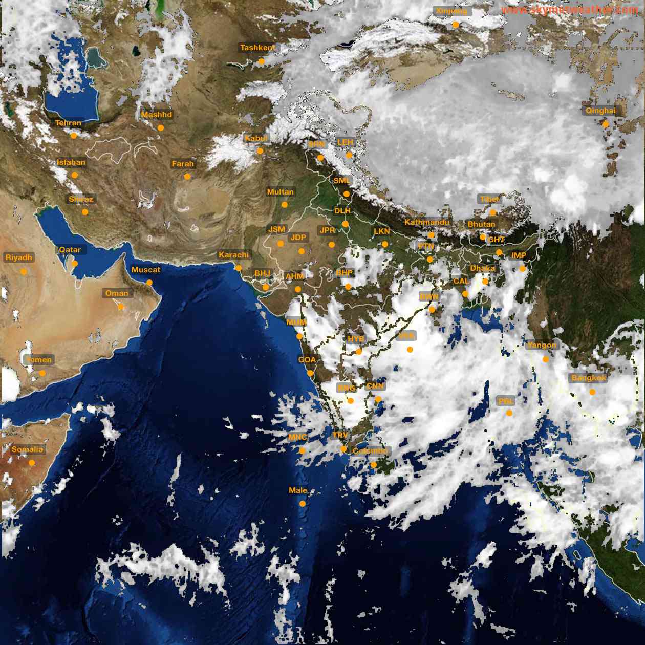 Latest INSAT Weather Satellite Image of India - Infrared Map - 19:00 IST on 21 September 2026