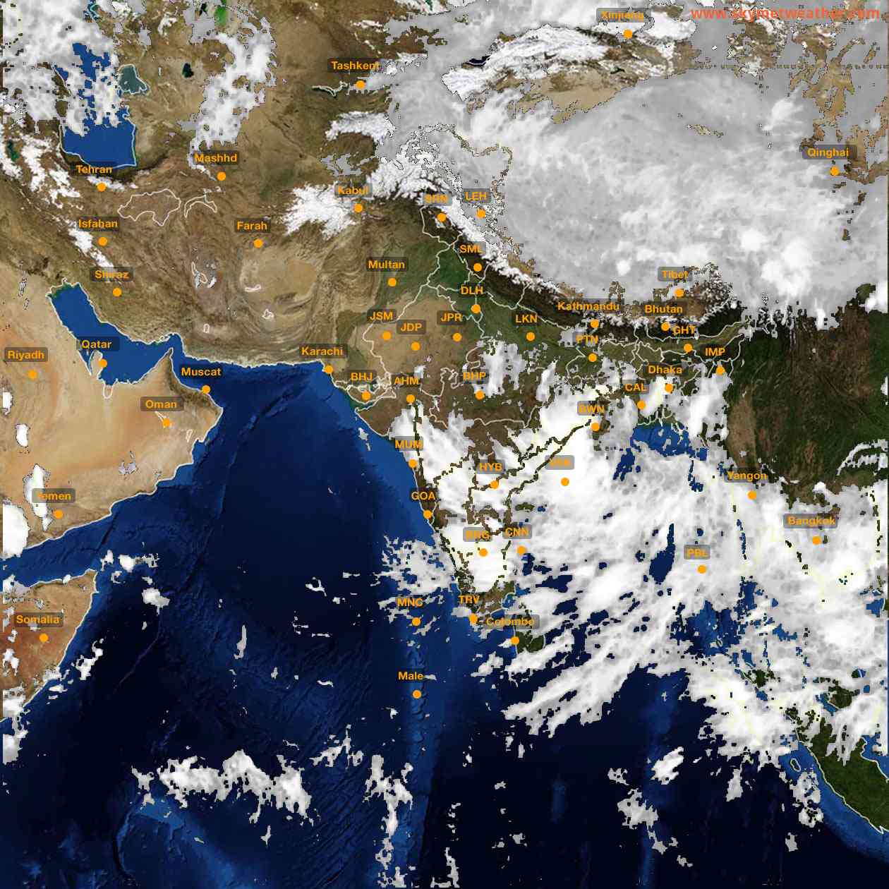 Latest INSAT Weather Satellite Image of India - Infrared Map - 20:00 IST on 21 September 2026