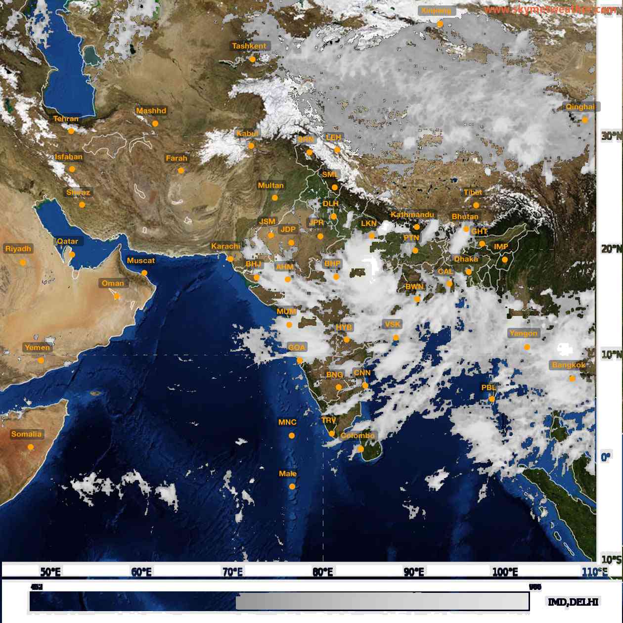 Latest INSAT Weather Satellite Image of India - Infrared Map - 21:00 IST on 21 September 2026