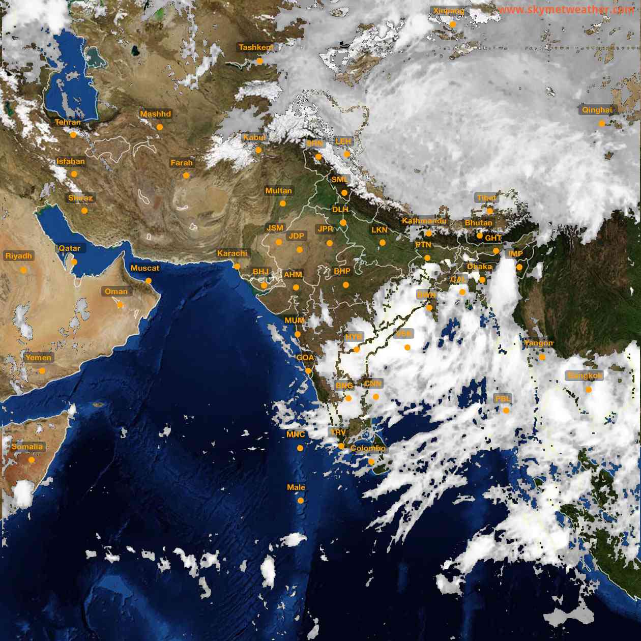 Latest INSAT Weather Satellite Image of India - Infrared Map - 03:00 IST on 22 September 2026