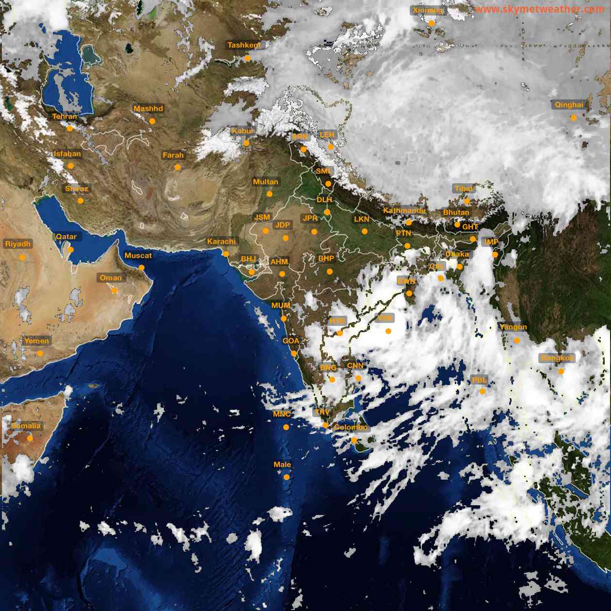 Latest INSAT Weather Satellite Image of India - Infrared Map - 04:00 IST on 22 September 2026