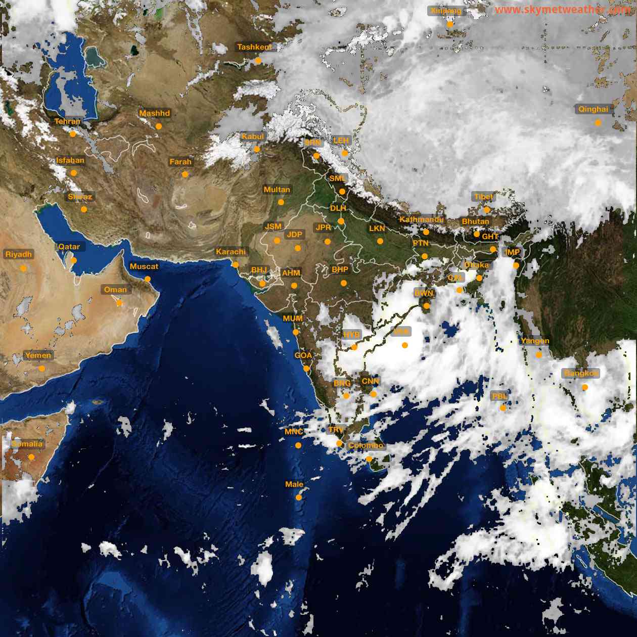 Latest INSAT Weather Satellite Image of India - Infrared Map - 05:00 IST on 22 September 2026