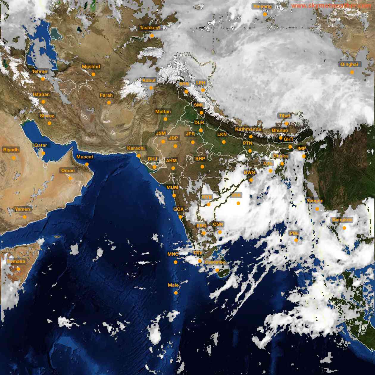 Latest INSAT Weather Satellite Image of India - Infrared Map - 06:00 IST on 22 September 2026