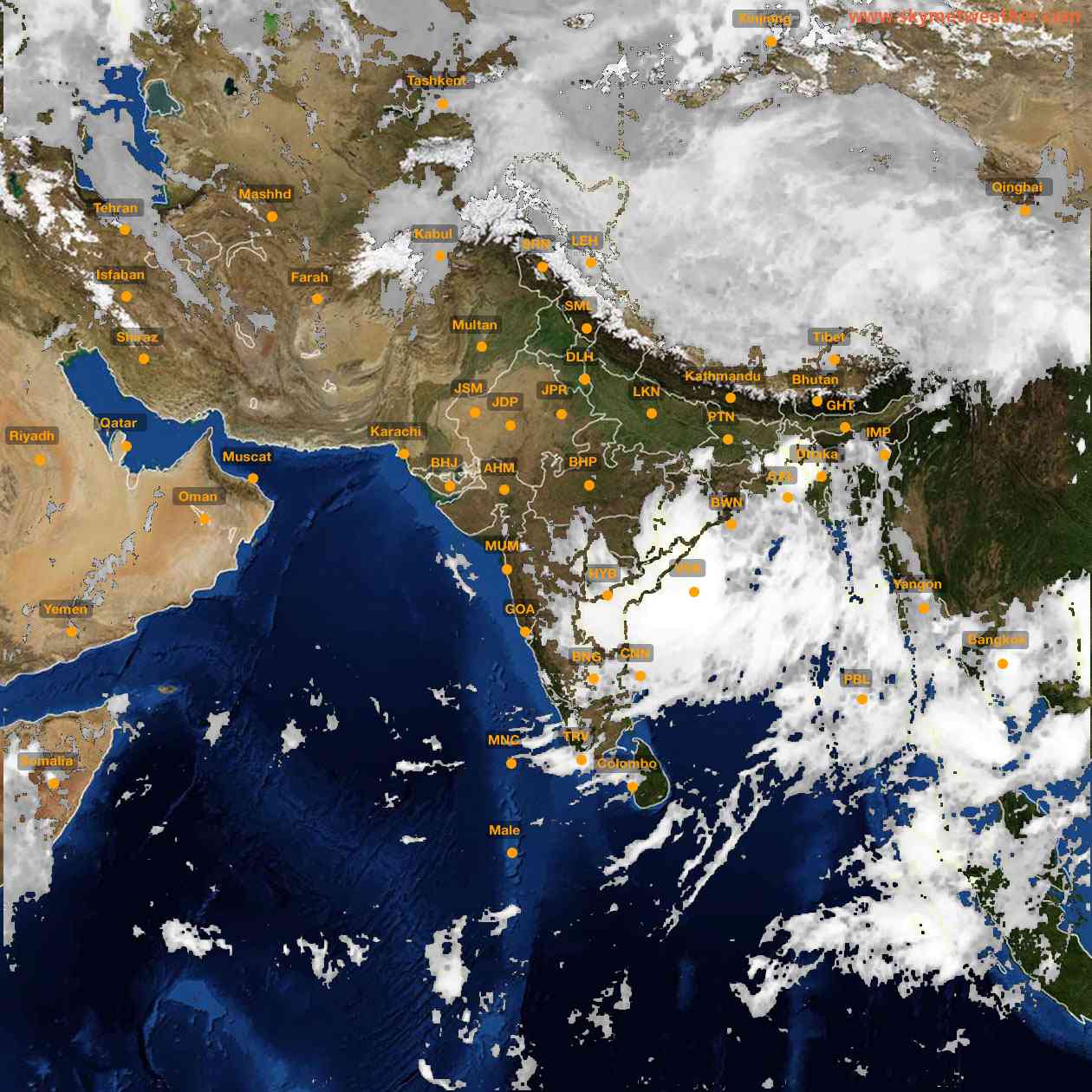 Latest INSAT Weather Satellite Image of India - Infrared Map - 07:00 IST on 22 September 2026