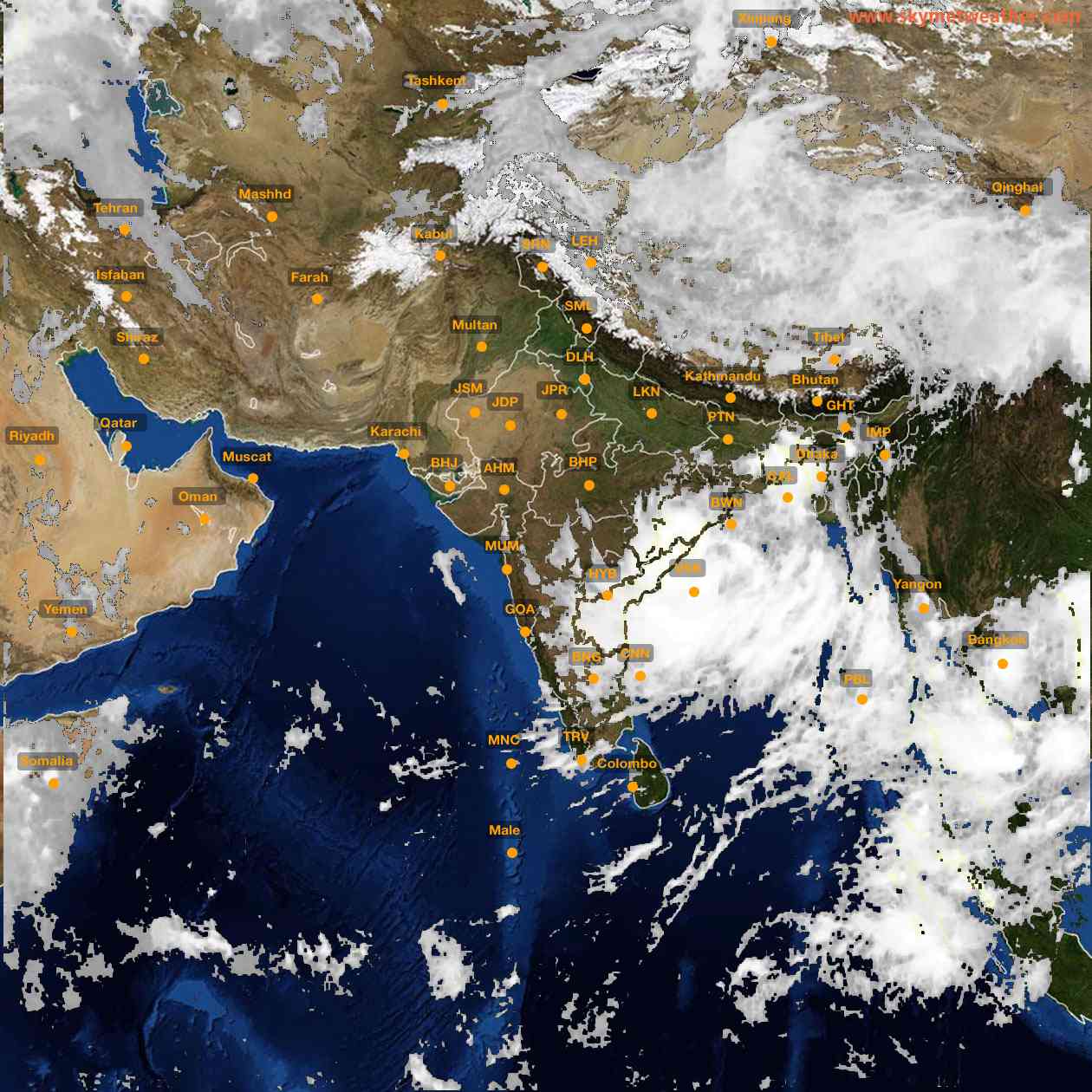 Latest INSAT Weather Satellite Image of India - Infrared Map - 09:00 IST on 22 September 2026