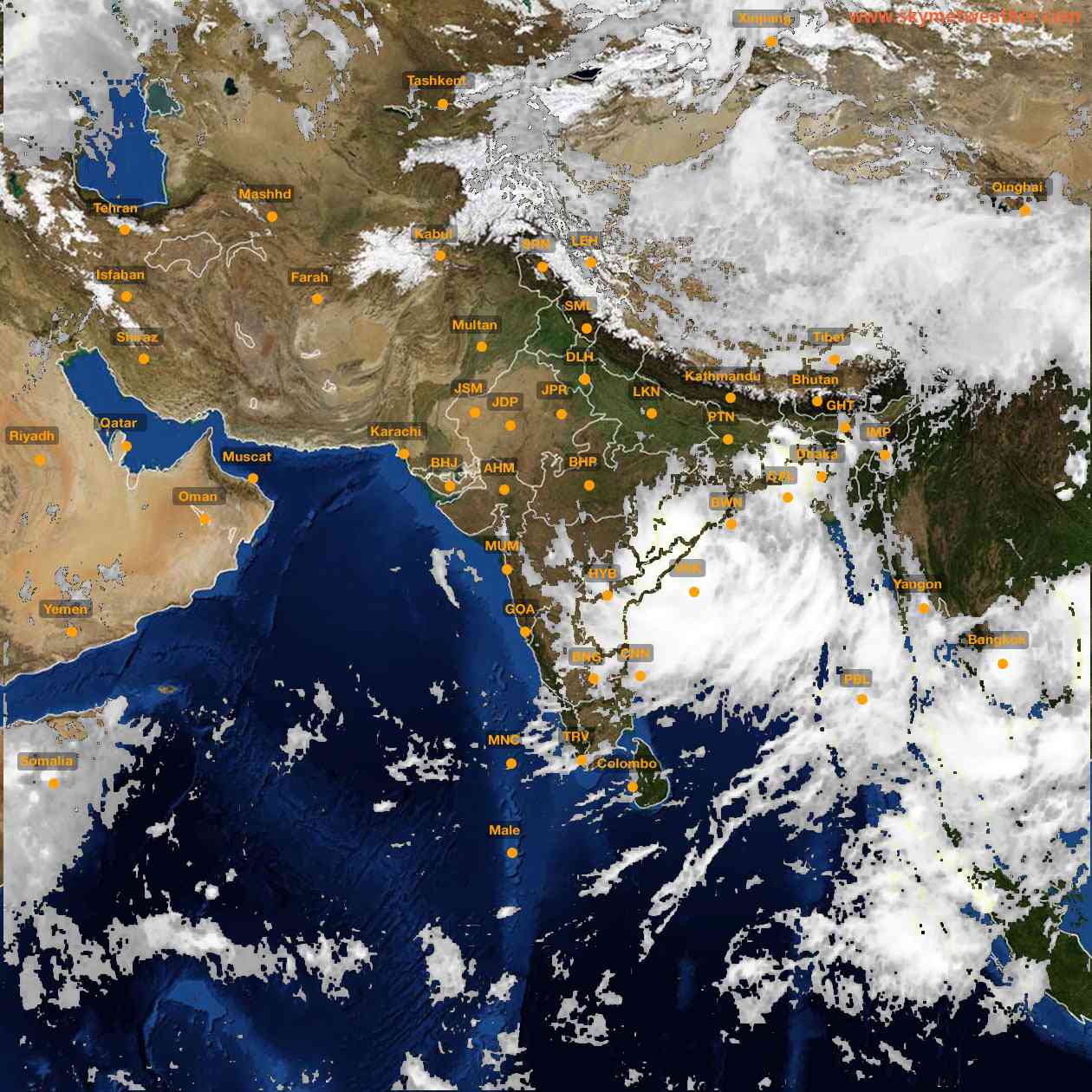 Latest INSAT Weather Satellite Image of India - Infrared Map - 10:00 IST on 22 September 2026