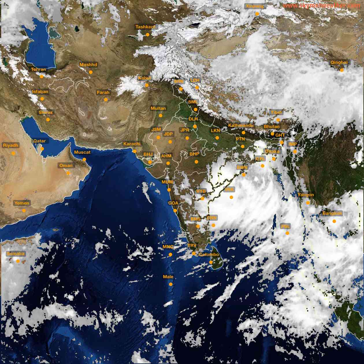 Latest INSAT Weather Satellite Image of India - Infrared Map - 11:00 IST on 22 September 2026