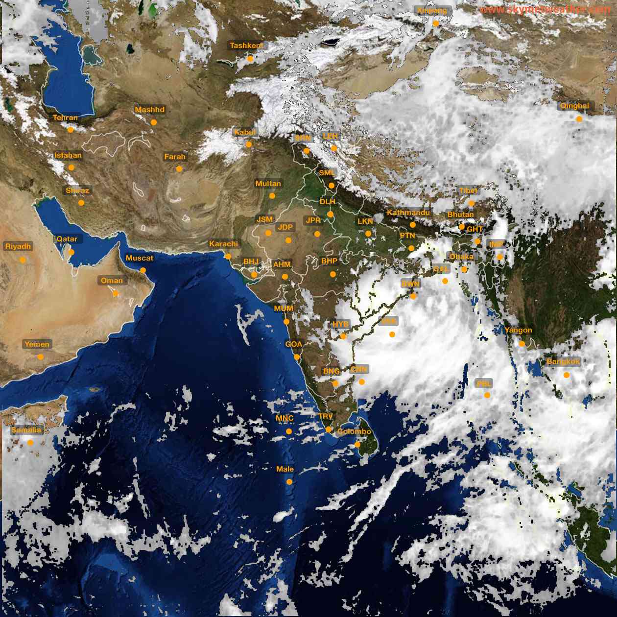 Latest INSAT Weather Satellite Image of India - Infrared Map - 13:00 IST on 22 September 2026
