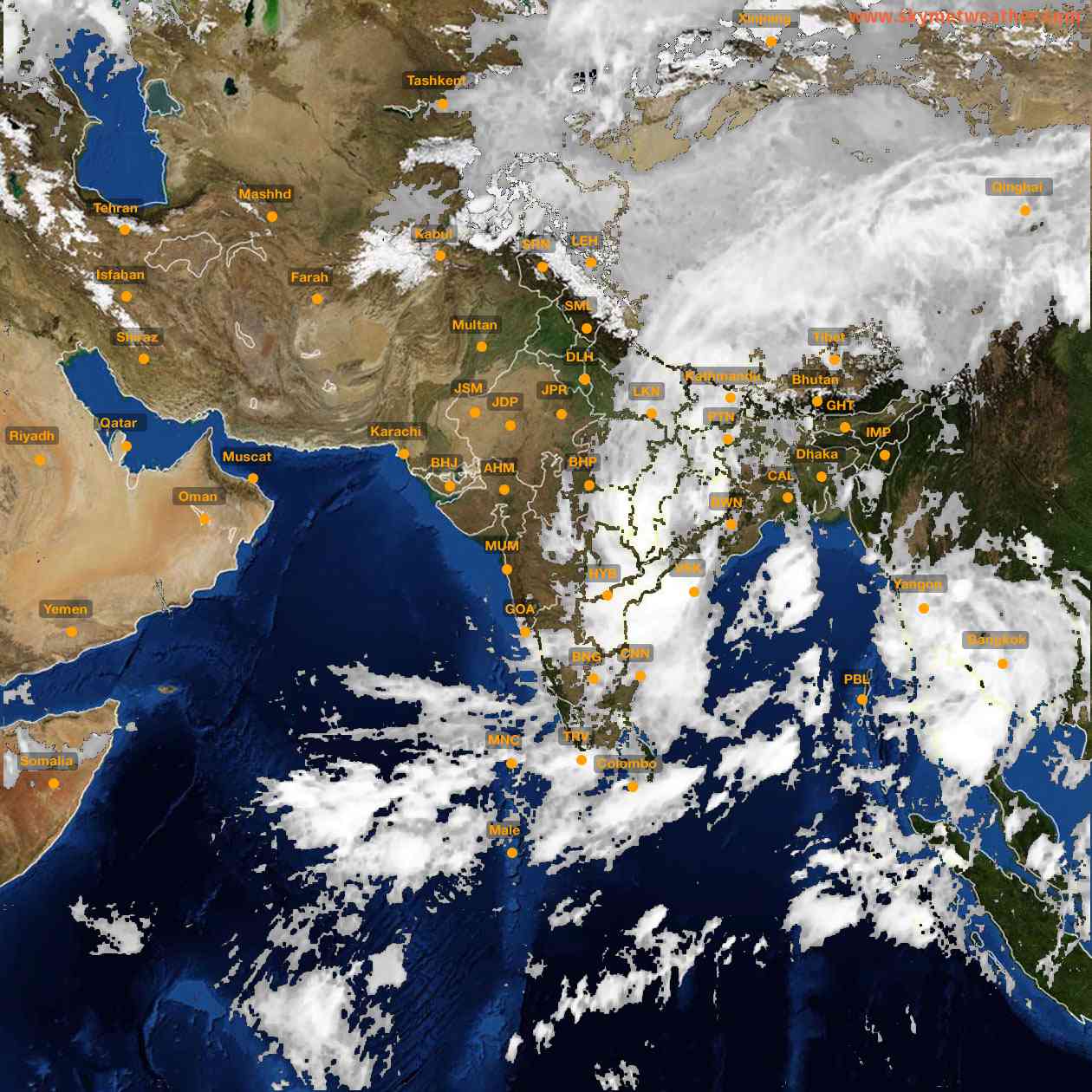 Latest INSAT Weather Satellite Image of India - Infrared Map - 03:00 IST on 25 September 2026