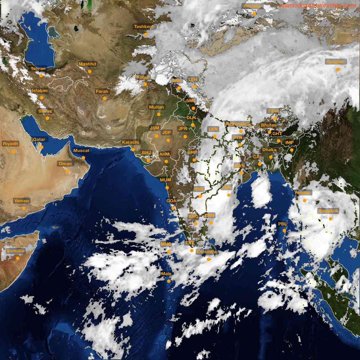 Latest INSAT Weather Satellite Image of India - Infrared Map - 04:00 IST on 25 September 2026