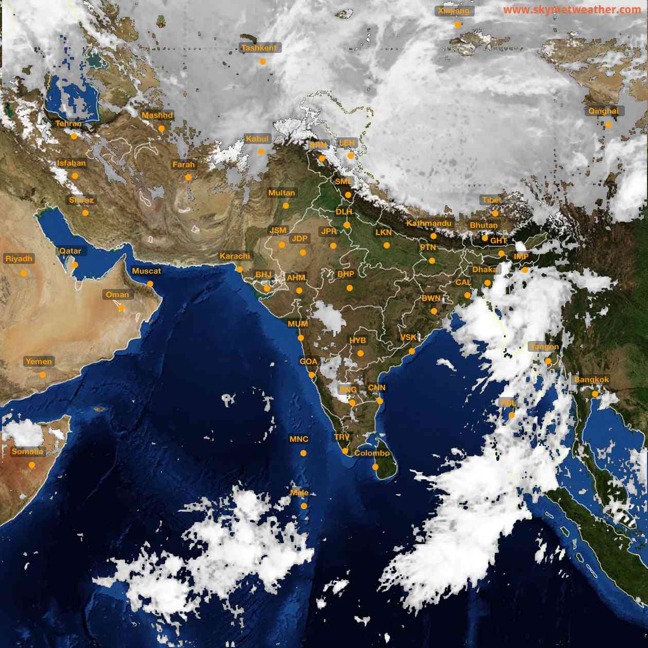 Latest INSAT Weather Satellite Image of India - Infrared Map - 07:00 IST on 29 September 2026