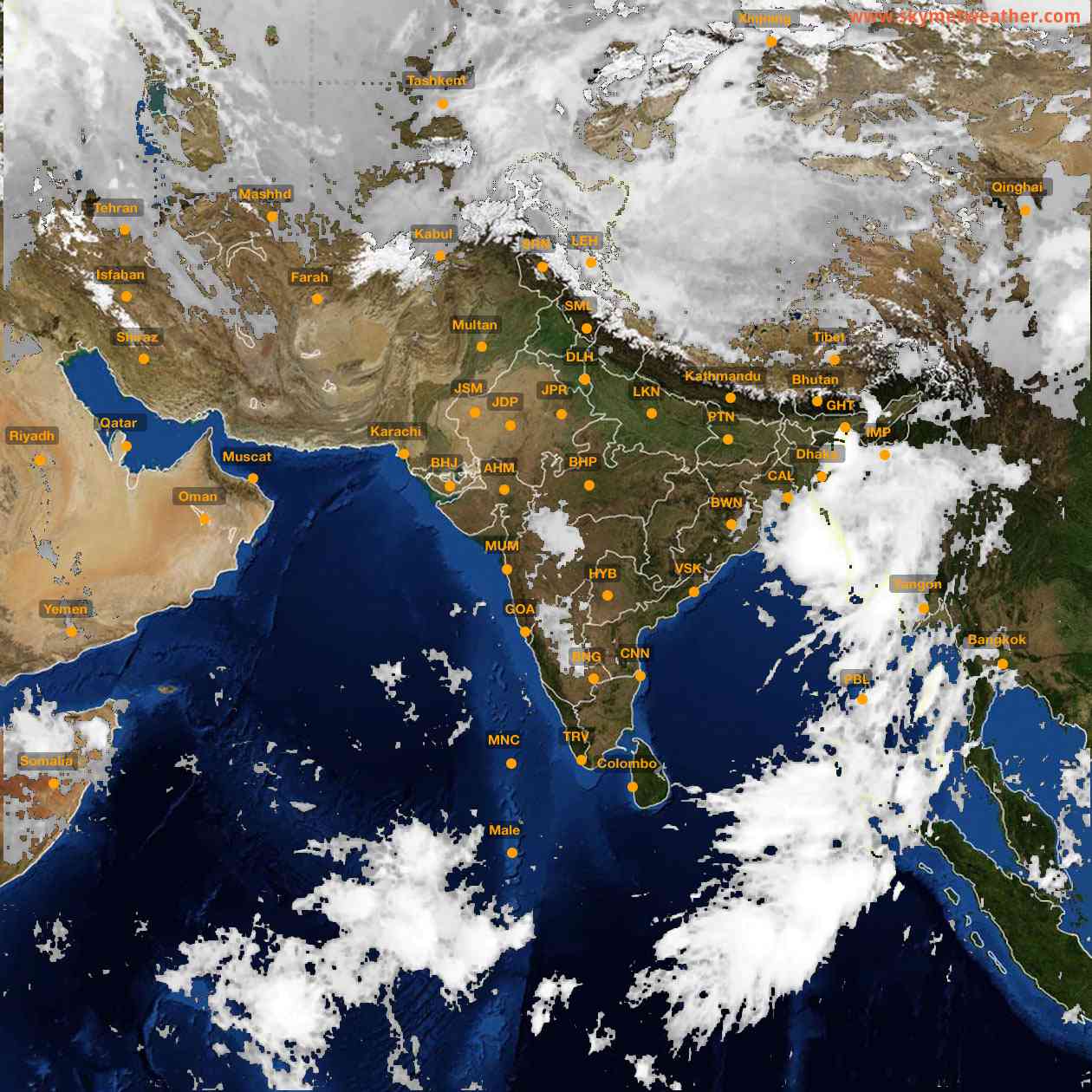 Latest INSAT Weather Satellite Image of India - Infrared Map - 09:00 IST on 29 September 2026