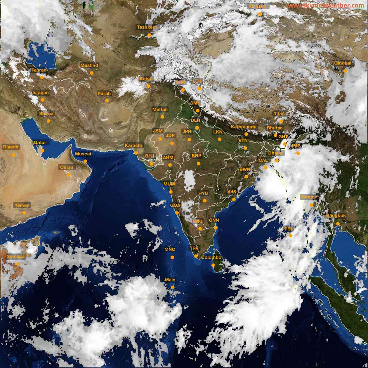 Latest INSAT Weather Satellite Image of India - Infrared Map - 11:00 IST on 29 September 2026