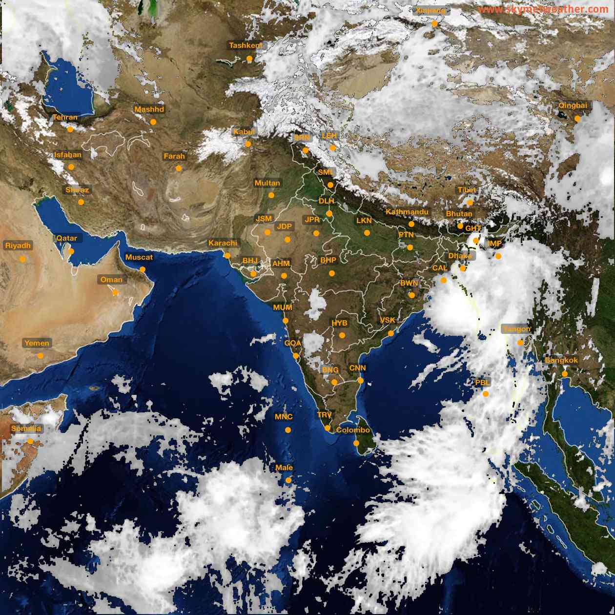 Latest INSAT Weather Satellite Image of India - Infrared Map - 13:00 IST on 29 September 2026