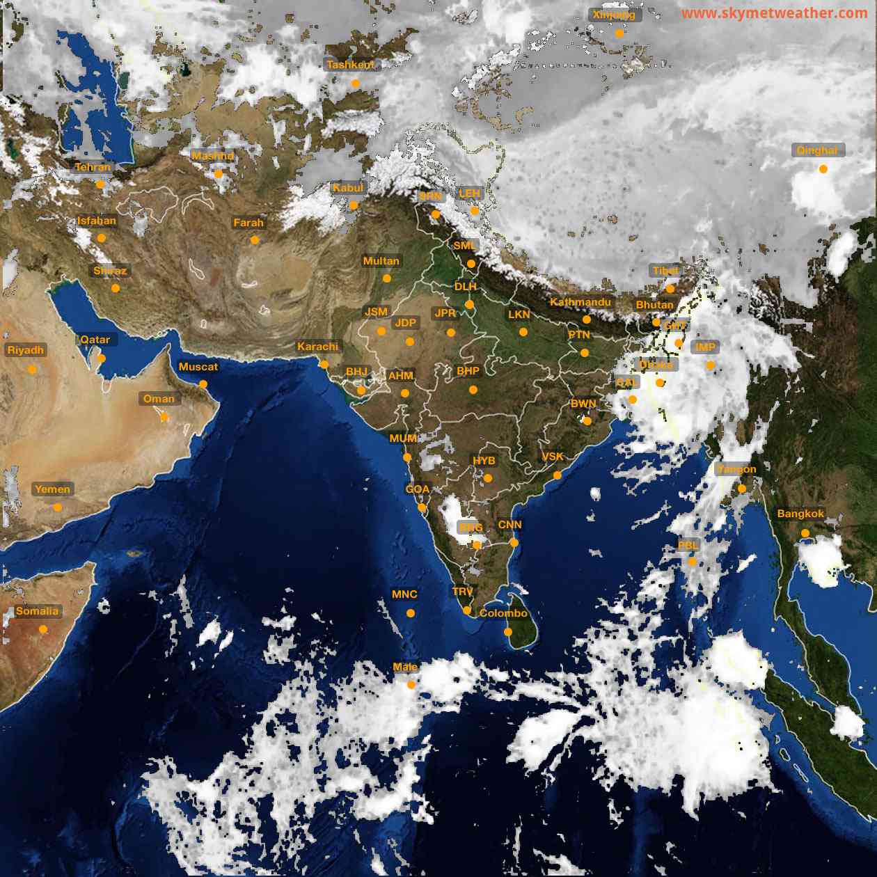 Latest INSAT Weather Satellite Image of India - Infrared Map - 04:00 IST on 30 September 2026