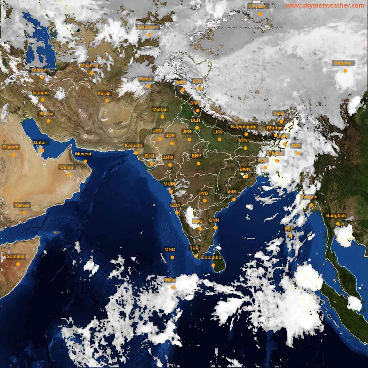 Latest INSAT Weather Satellite Image of India - Infrared Map - 05:00 IST on 30 September 2026