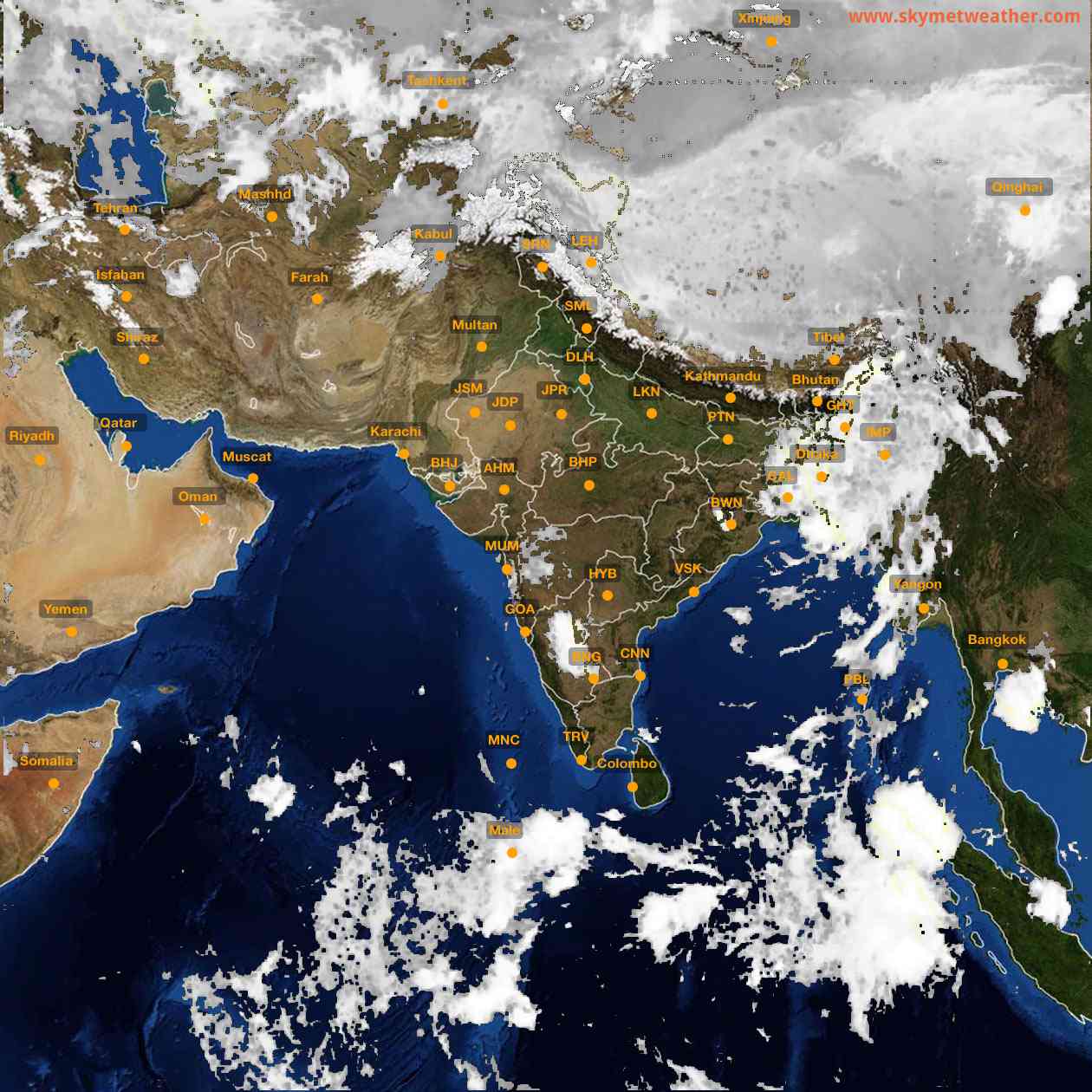 Latest INSAT Weather Satellite Image of India - Infrared Map - 06:00 IST on 30 September 2026