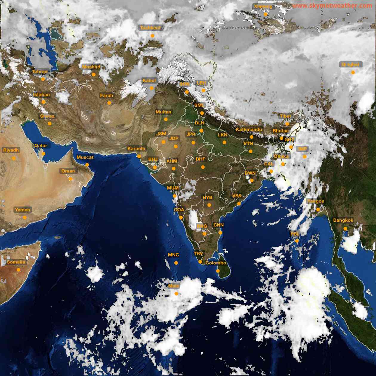 Latest INSAT Weather Satellite Image of India - Infrared Map - 07:00 IST on 30 September 2026