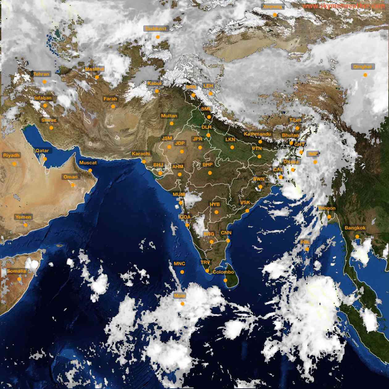 Latest INSAT Weather Satellite Image of India - Infrared Map - 09:00 IST on 30 September 2026