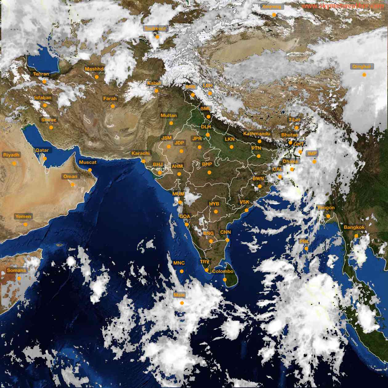 Latest INSAT Weather Satellite Image of India - Infrared Map - 11:00 IST on 30 September 2026