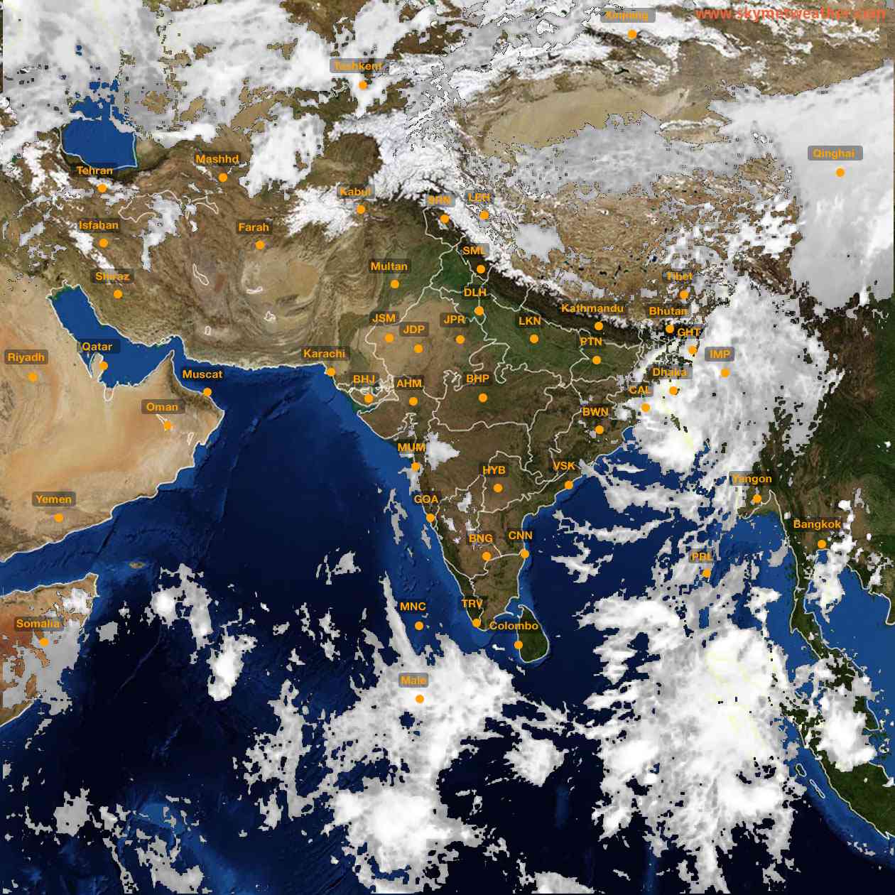 Latest INSAT Weather Satellite Image of India - Infrared Map - 12:00 IST on 30 September 2026