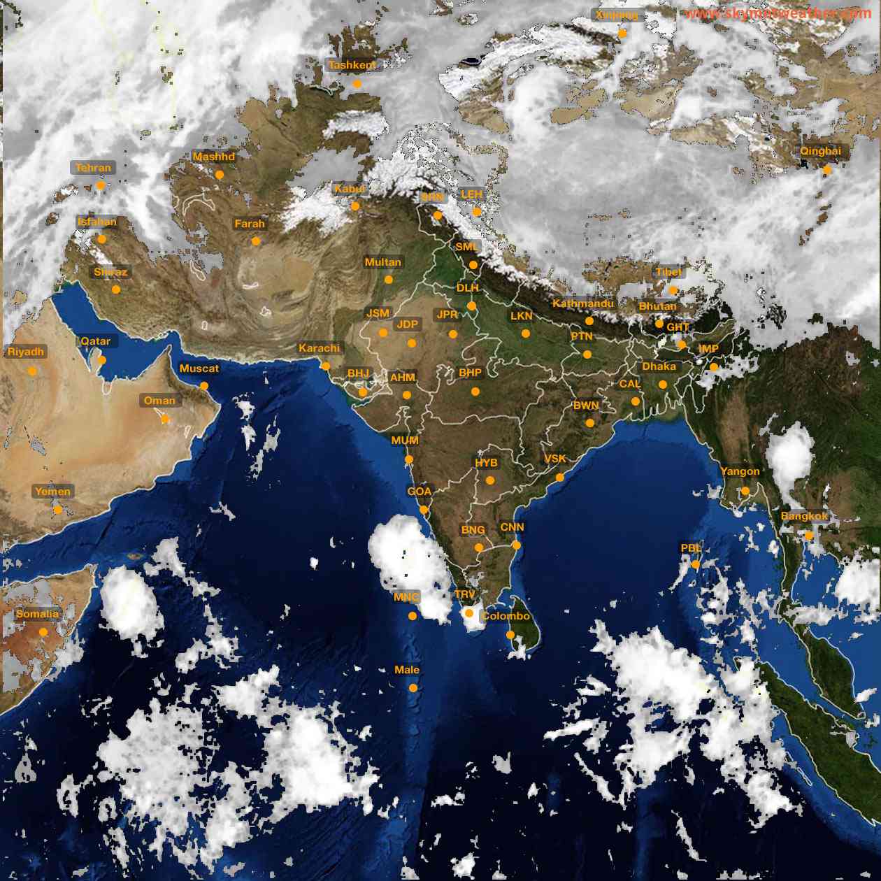 Latest INSAT Weather Satellite Image of India - Infrared Map - 09:00 IST on 3 October 2026