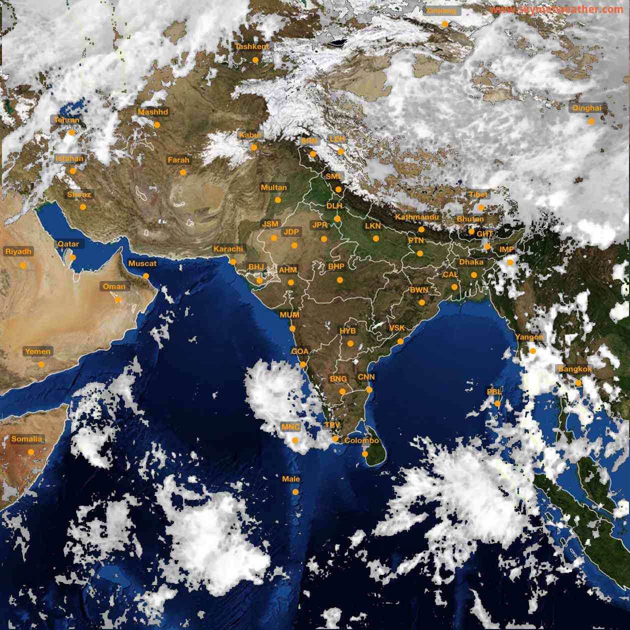 Latest INSAT Weather Satellite Image of India - Infrared Map - 15:00 IST on 3 October 2026