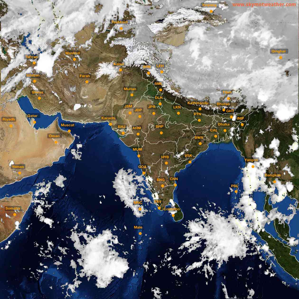 Latest INSAT Weather Satellite Image of India - Infrared Map - 18:00 IST on 3 October 2026