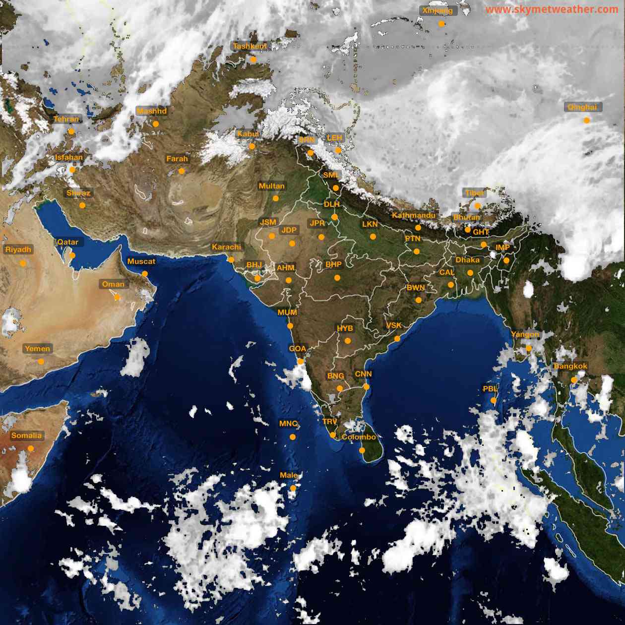 Latest INSAT Weather Satellite Image of India - Infrared Map - 03:00 IST on 4 October 2026