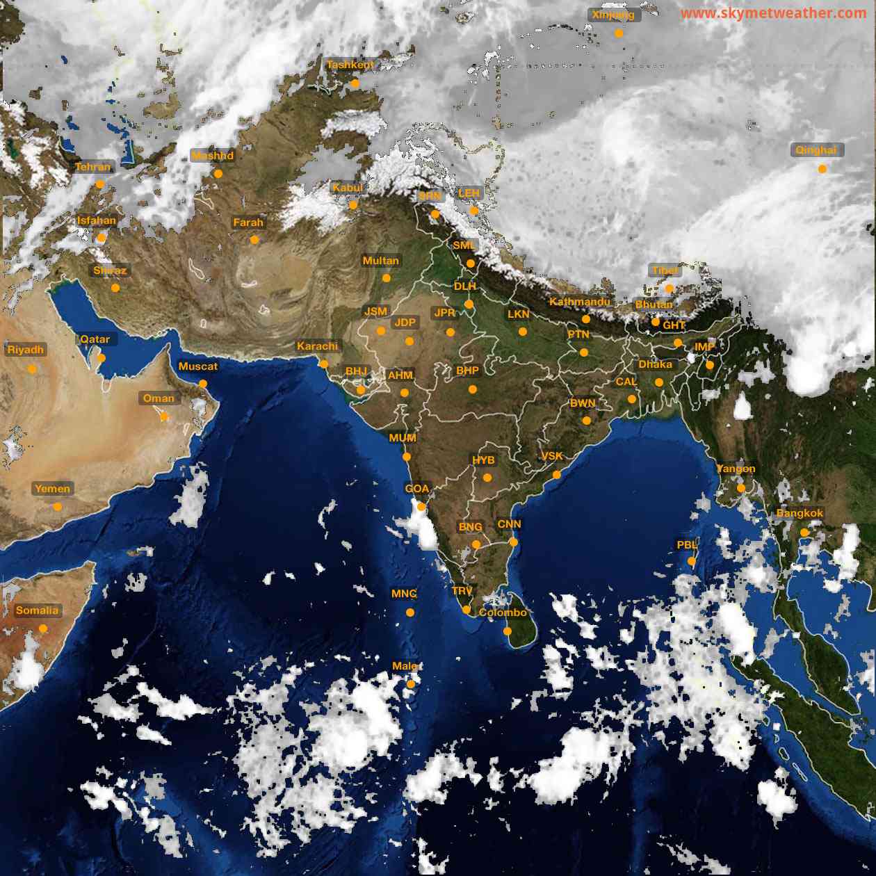 Latest INSAT Weather Satellite Image of India - Infrared Map - 04:00 IST on 4 October 2026