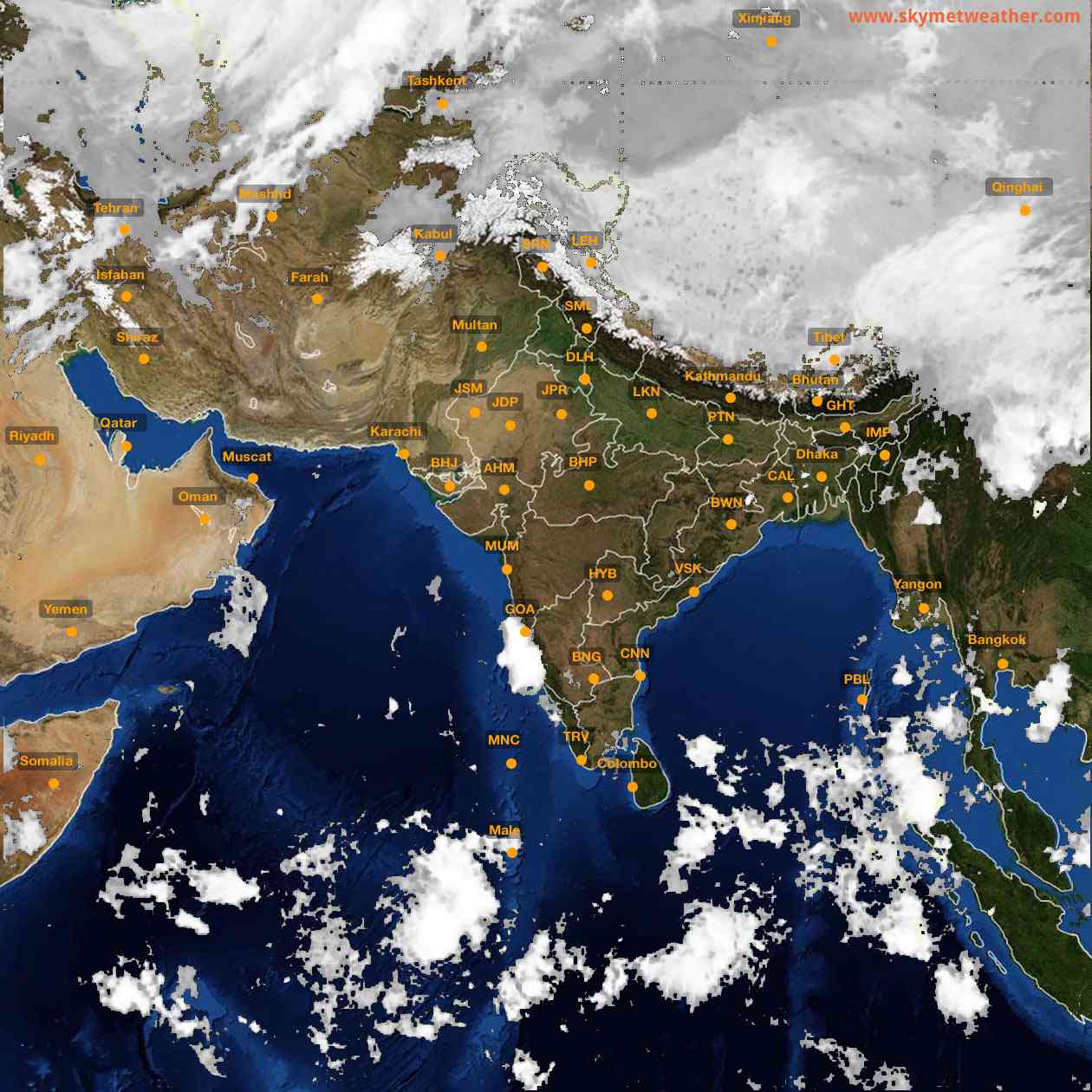 Latest INSAT Weather Satellite Image of India - Infrared Map - 06:00 IST on 4 October 2026