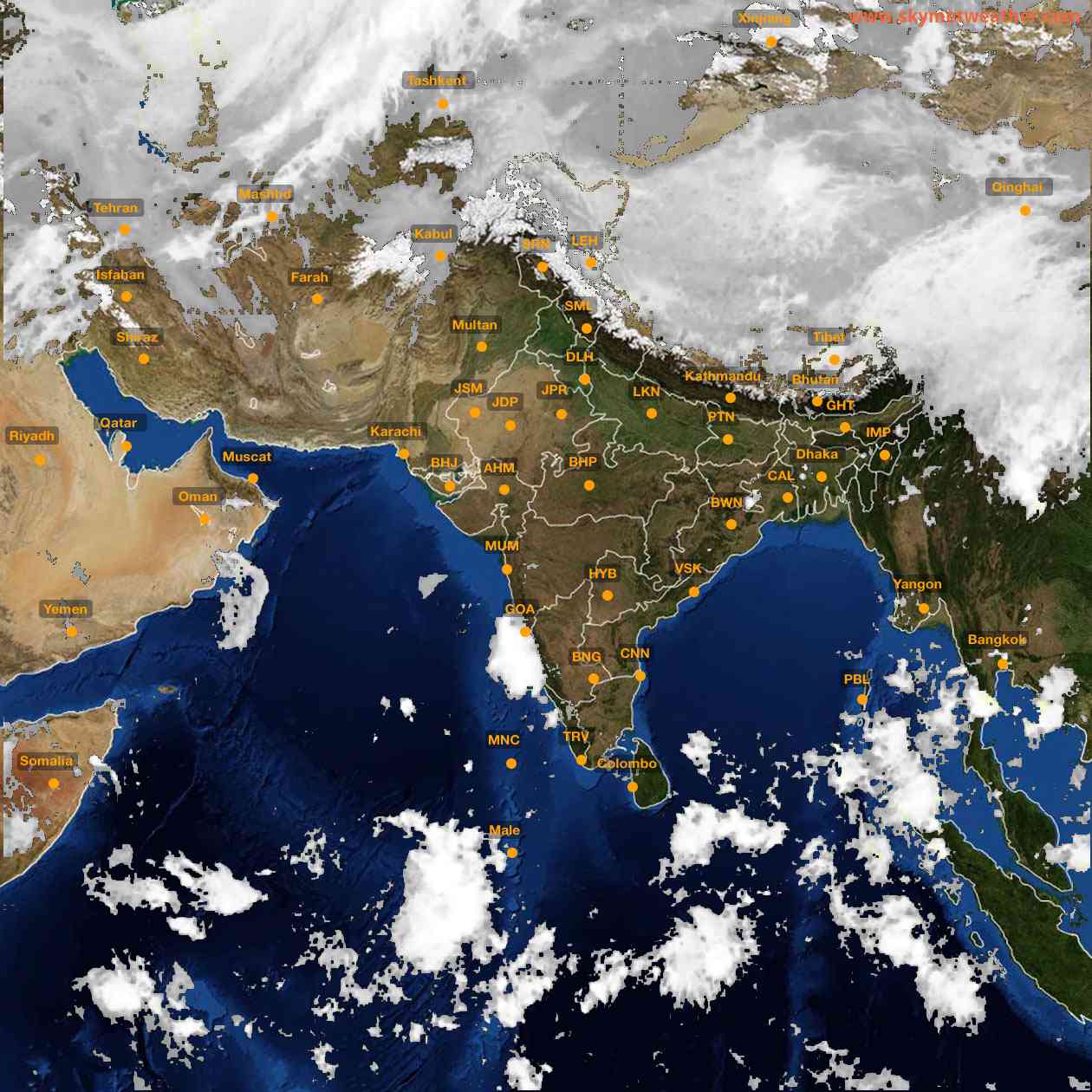 Latest INSAT Weather Satellite Image of India - Infrared Map - 08:00 IST on 4 October 2026