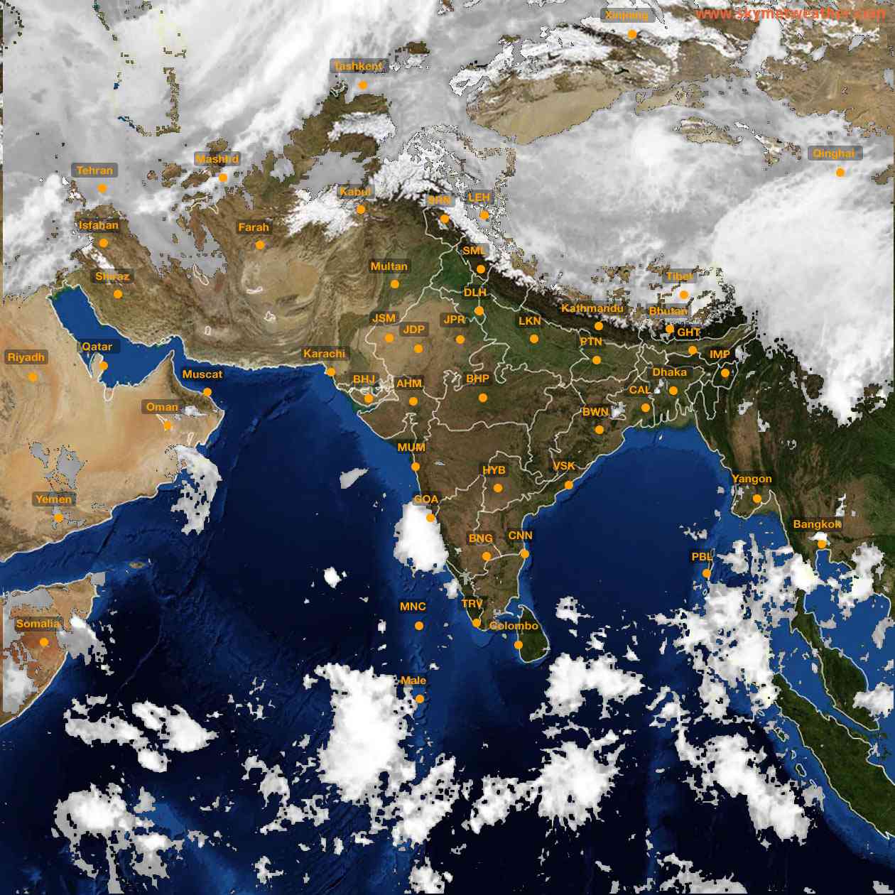 Latest INSAT Weather Satellite Image of India - Infrared Map - 09:00 IST on 4 October 2026