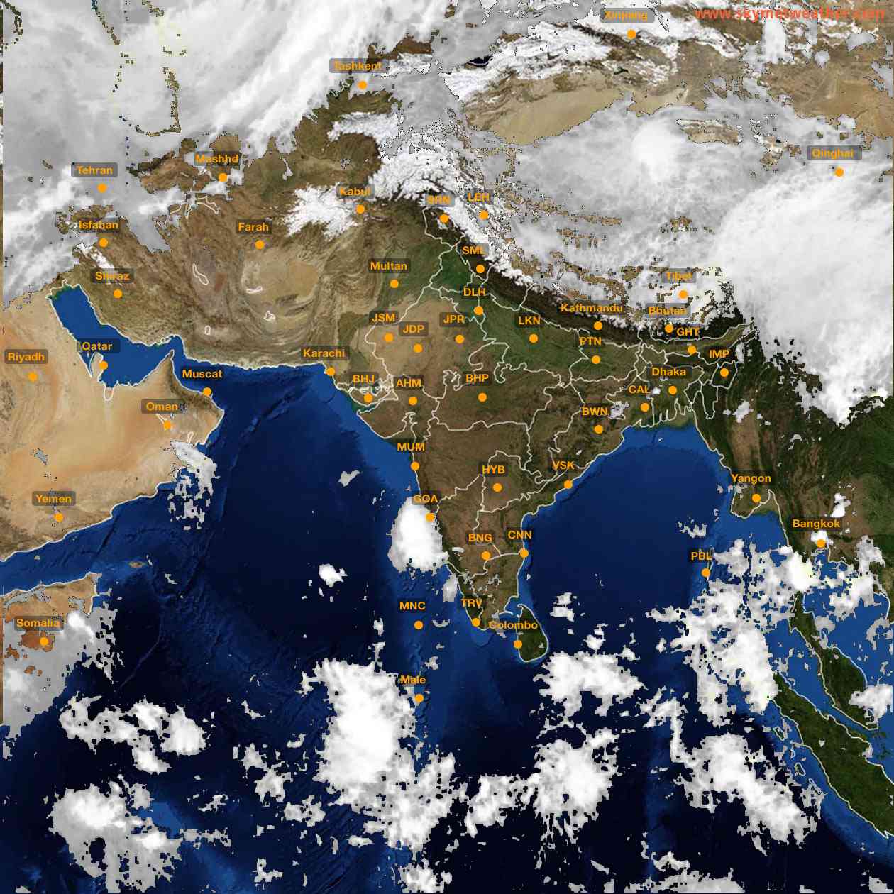 Latest INSAT Weather Satellite Image of India - Infrared Map - 10:00 IST on 4 October 2026
