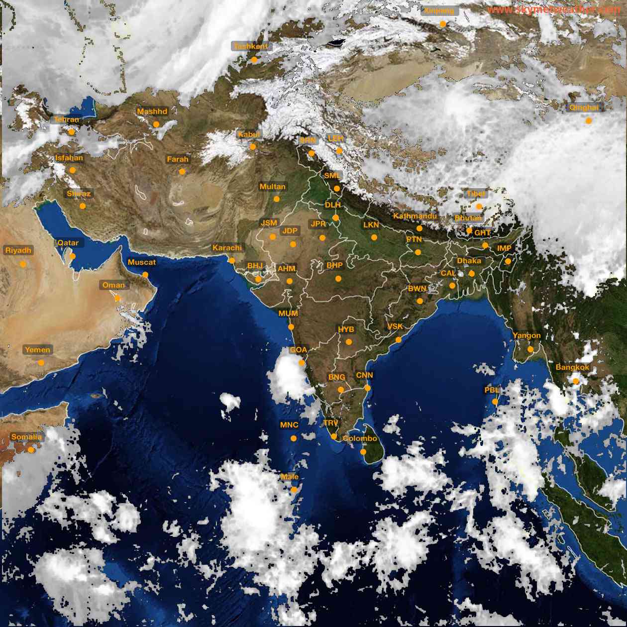 Latest INSAT Weather Satellite Image of India - Infrared Map - 11:00 IST on 4 October 2026