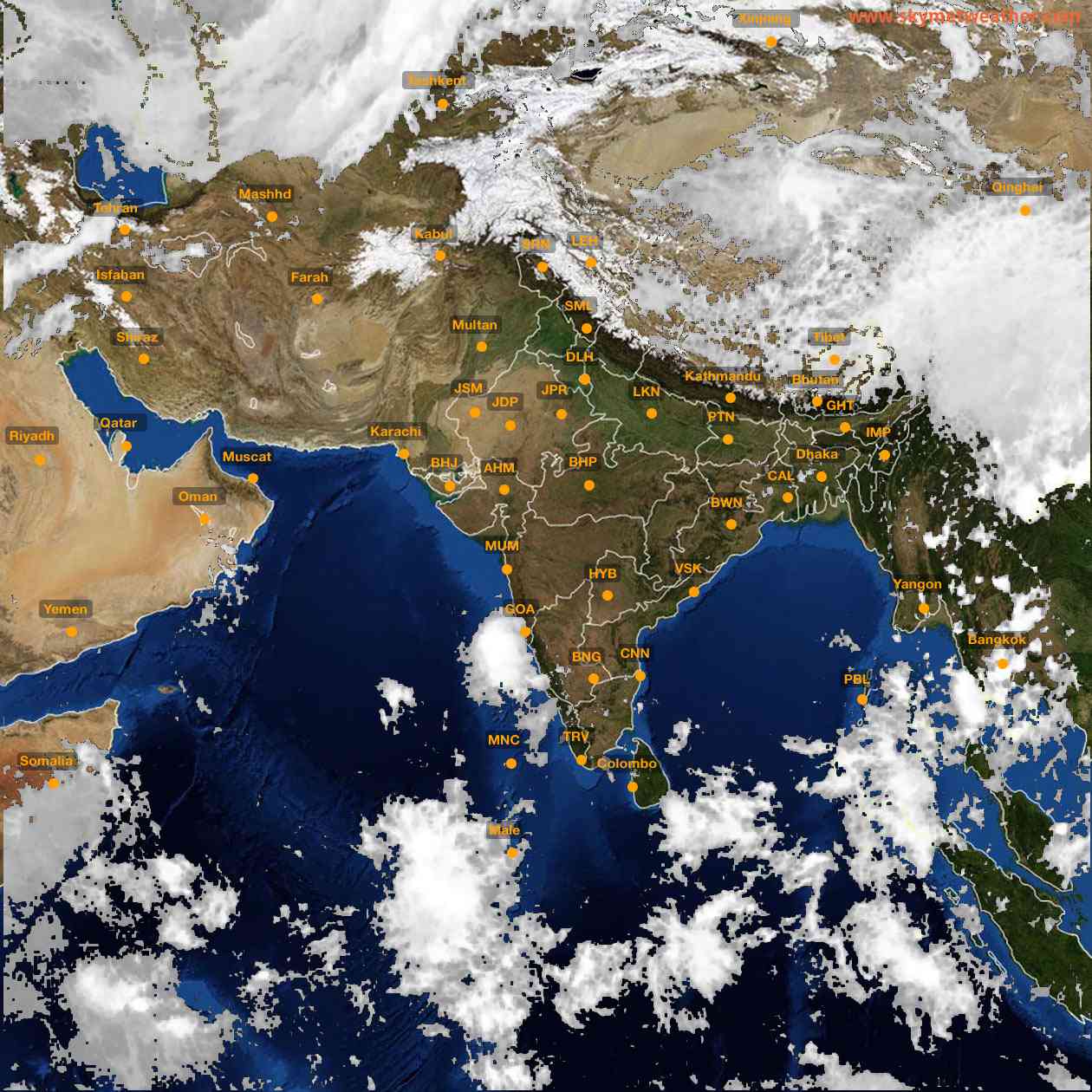 Latest INSAT Weather Satellite Image of India - Infrared Map - 12:00 IST on 4 October 2026